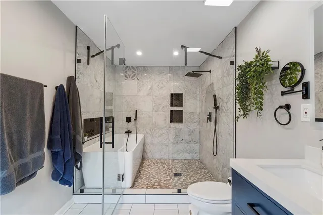a bathroom with a shower