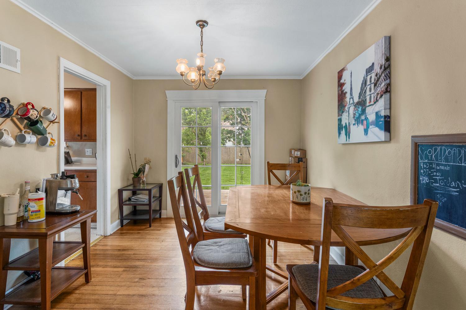 1117 West Union Street Champaign, IL 61821 - Photo 13 of 29 a view of a dining room with furniture wooden floor and a chandelier