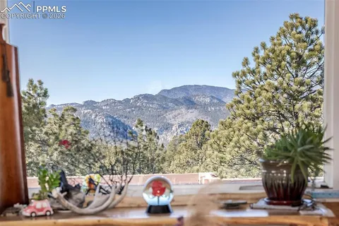 a view of a terrace with a bench