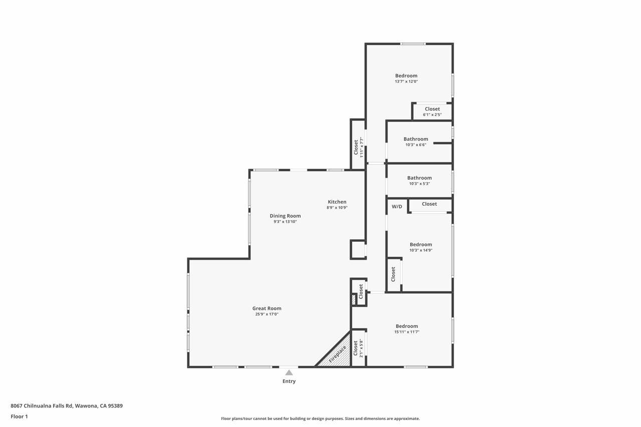 8067 Chilnualna Falls Road Wawona, CA 95389 - Photo 42 of 42 a picture of a floor plan