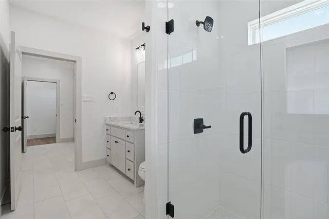 a bathroom with a shower