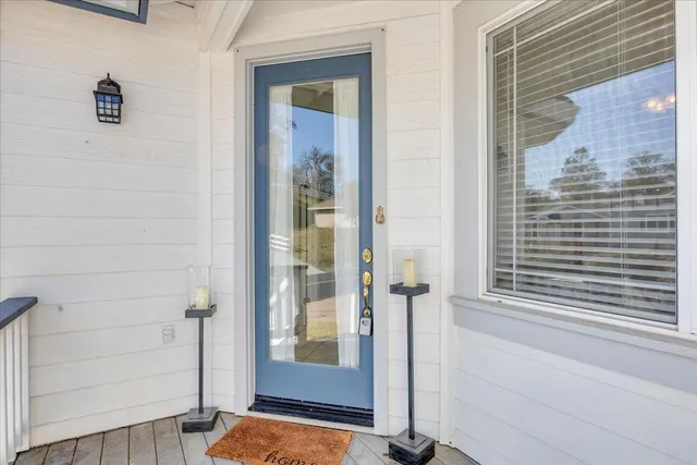 a workspace with furniture and window