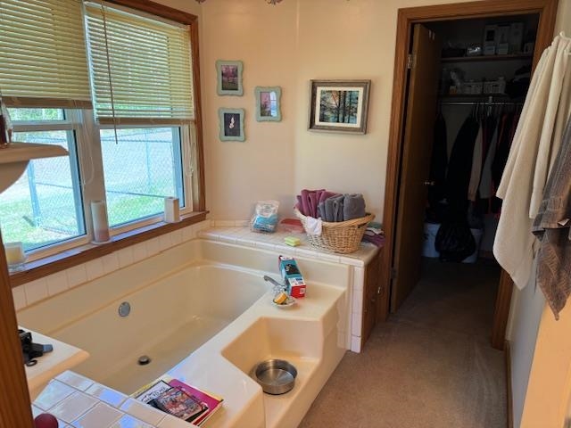 2551 Naylor Road Toone, TN 38381 - Photo 12 of 23 Bathroom featuring a bath, a spacious closet, and light colored carpet