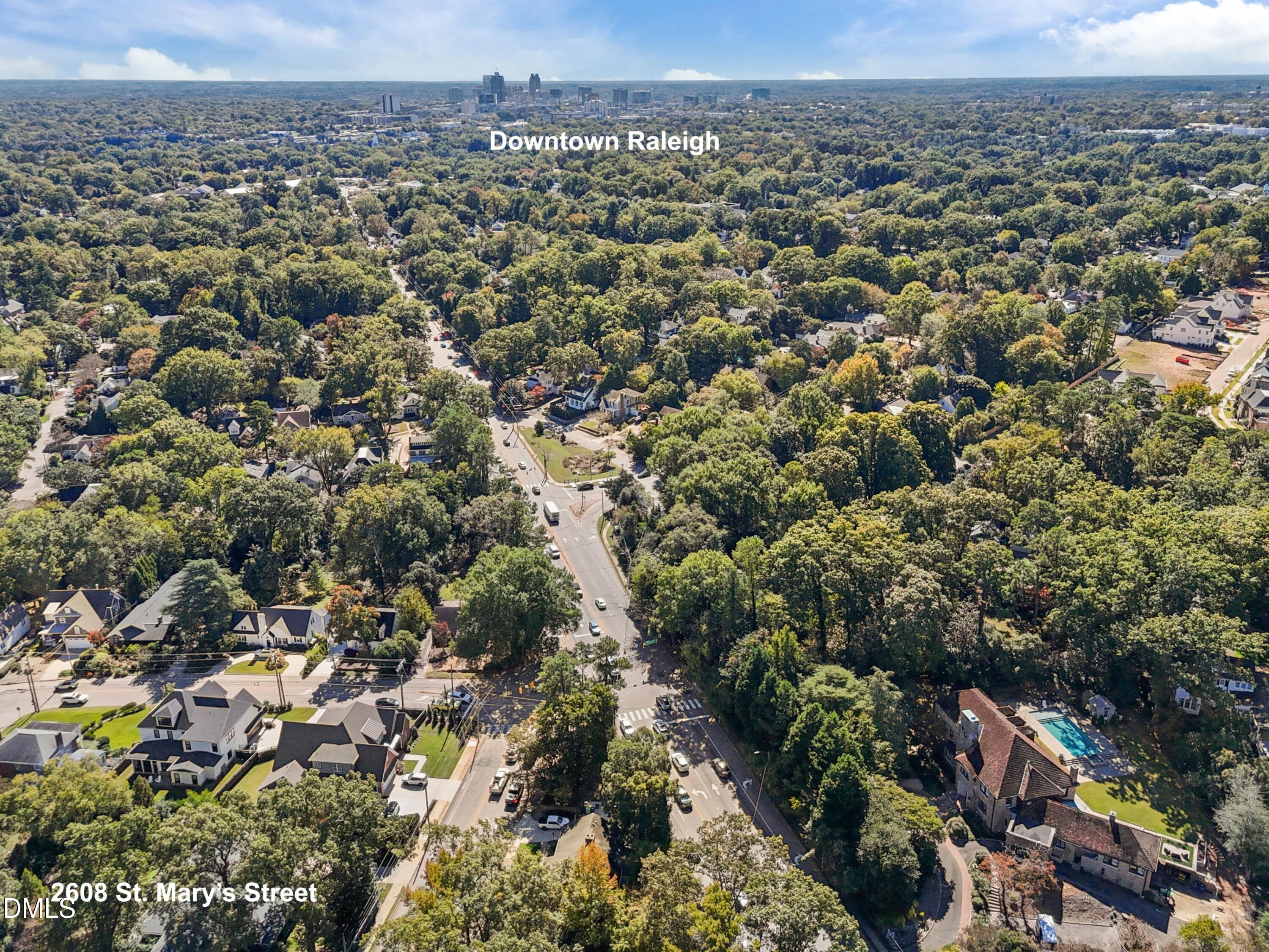 2608 St Marys Street Raleigh, NC 27609 - Photo 76 of 89 Aerial House to Downtown