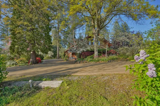 a outdoor view with a chair and table