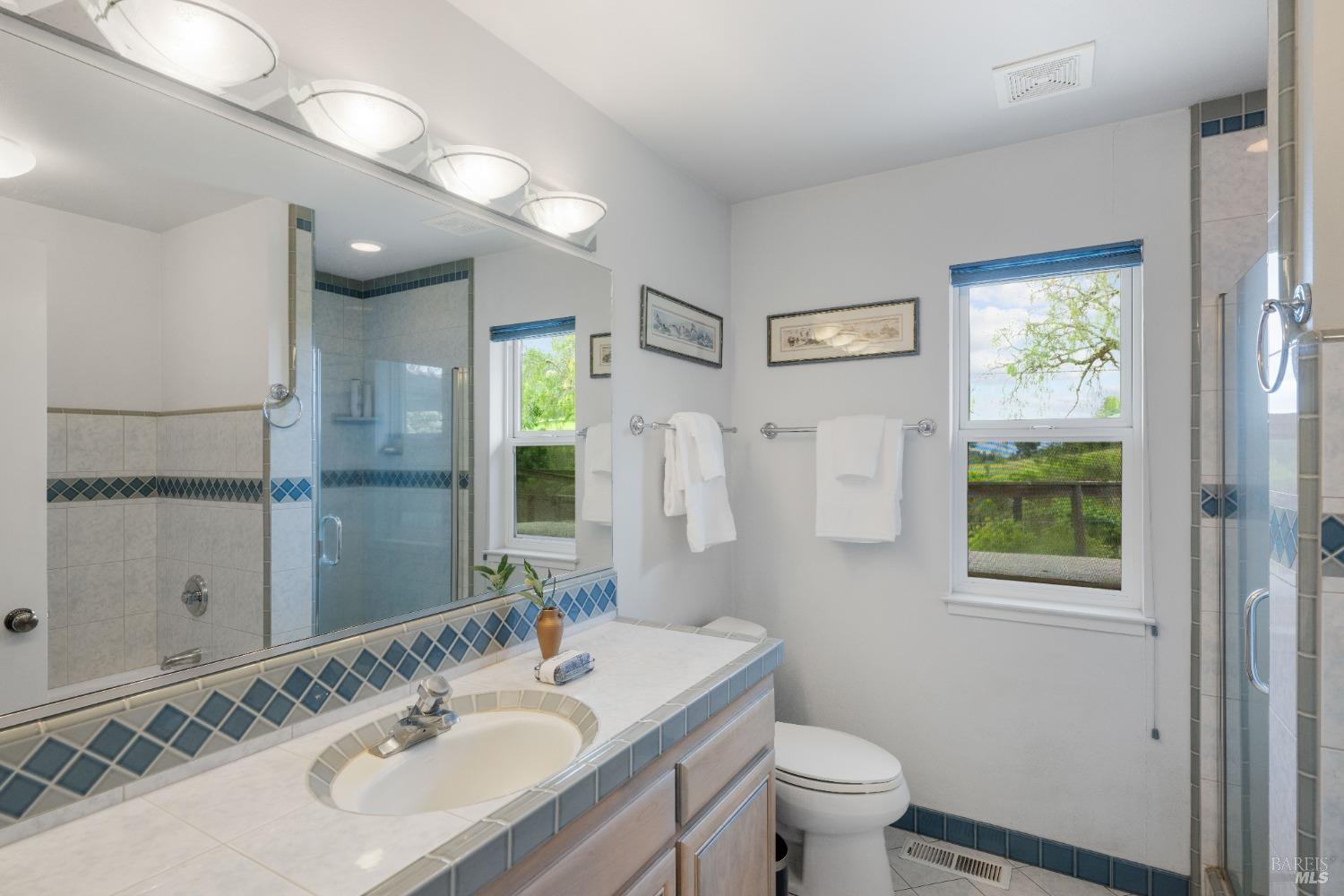127 Mountain Meadow Lane Santa Rosa, CA 95404 - Photo 12 of 24 a bathroom with a sink toilet and shower