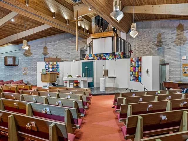 a view of outdoor space with seating area