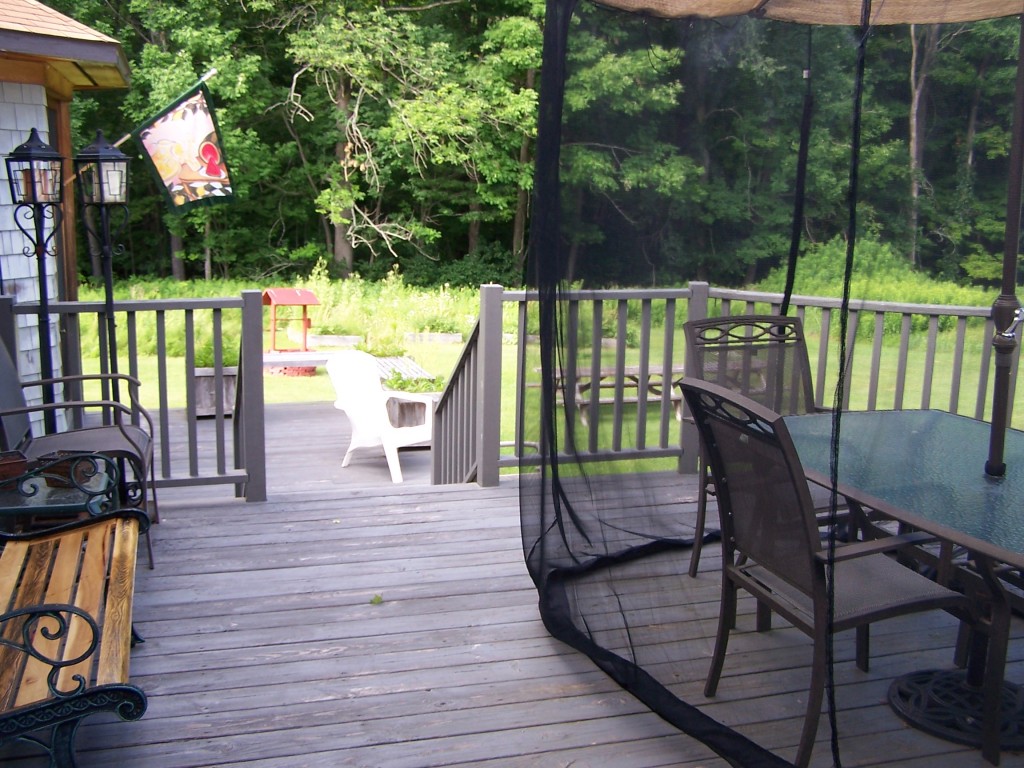 879 Wade Inn Road Becket, MA 01223 - Photo 17 of 29 a view of a chairs and table in patio with a yard