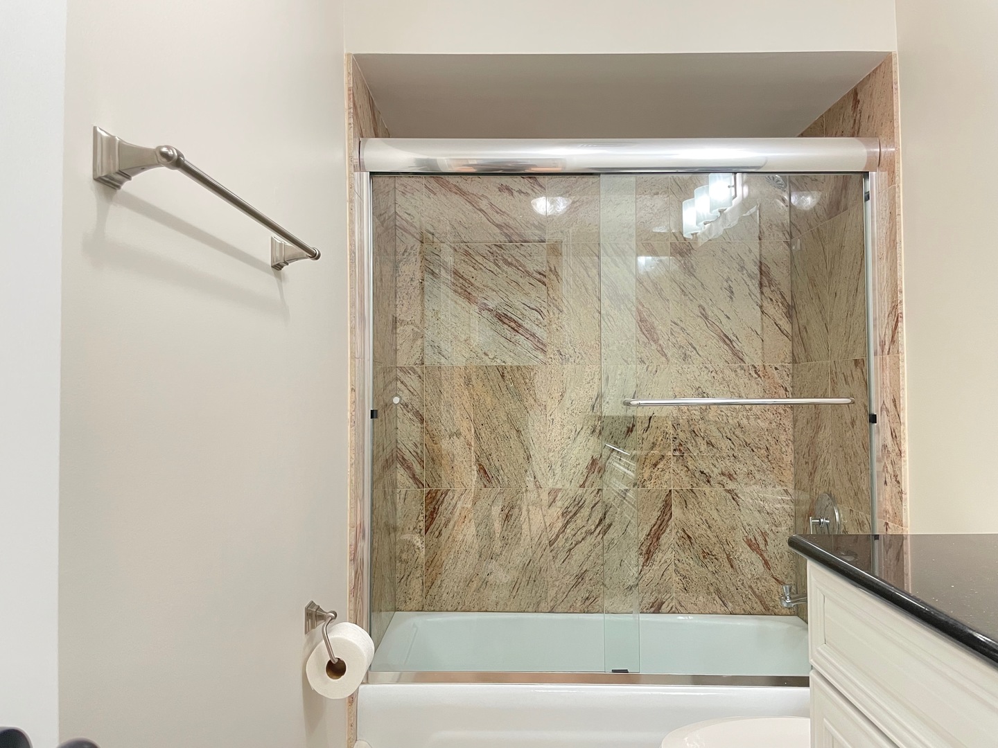 1258 Brown Street, Unit 302 Des Plaines, IL 60016 - Photo 14 of 17 a bathroom with a shower and a bathtub