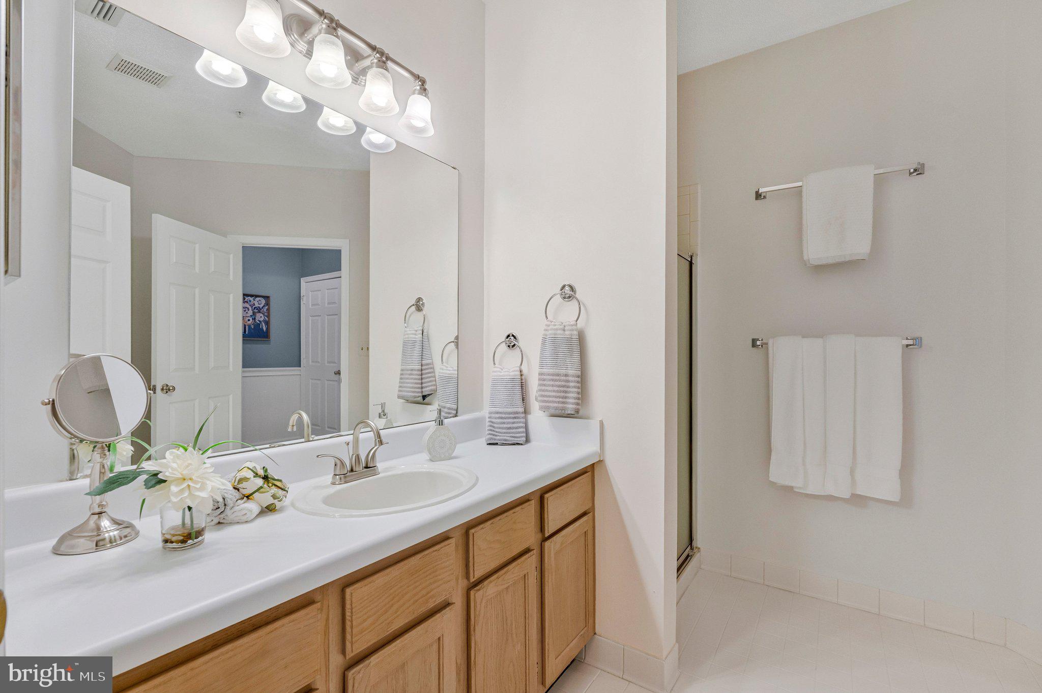 1720 Lake Shore Crest Drive, Unit 26 Reston, VA 20190 - Photo 22 of 38 a bathroom with a sink vanity and a mirror