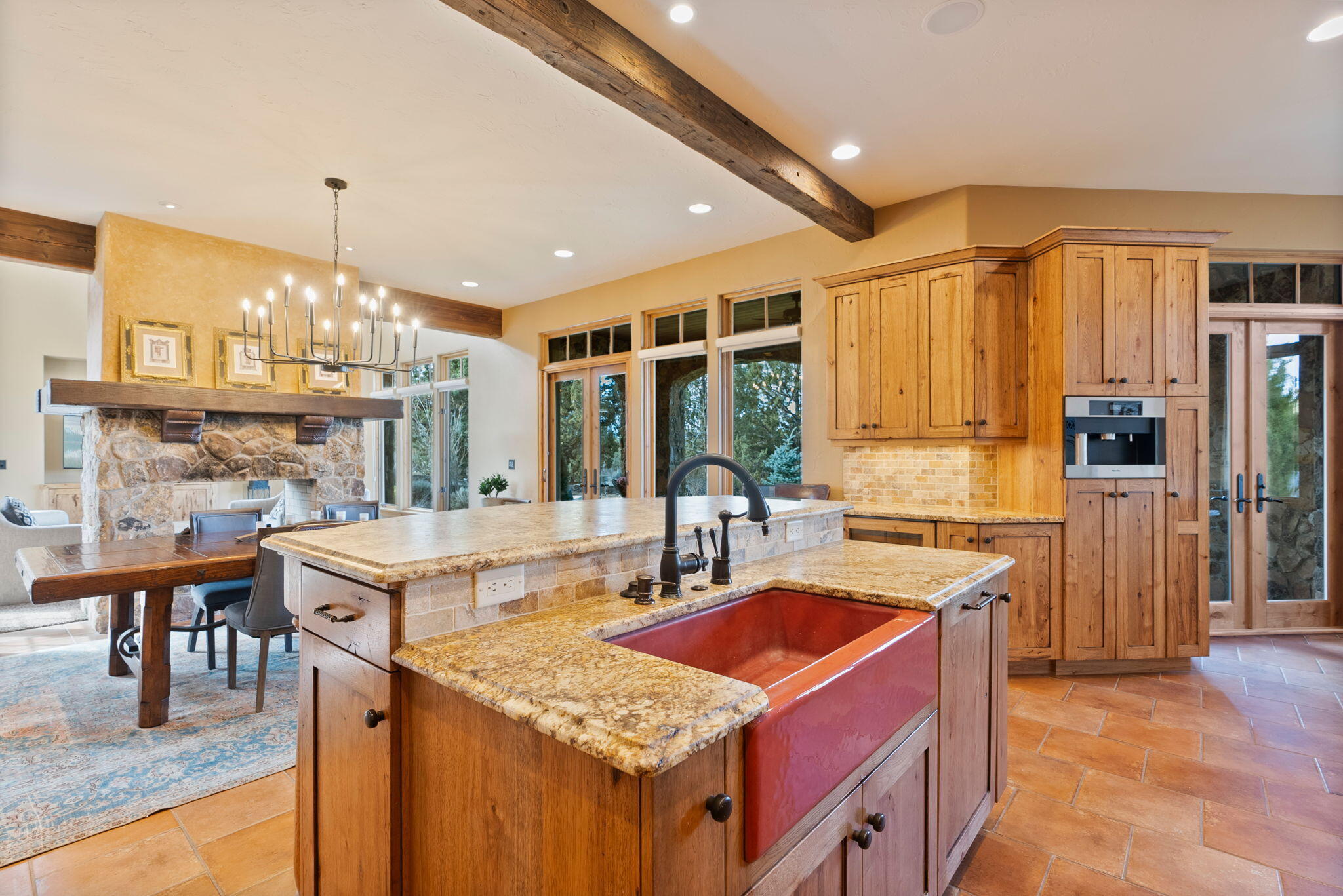 22887 Ghost Tree Lane Bend, OR 97701 - Photo 17 of 97 Accent beams & 2-sided fireplace
