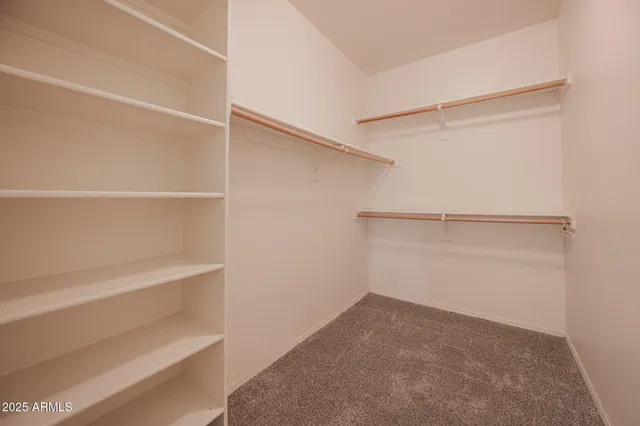 a view of an empty walk in closet