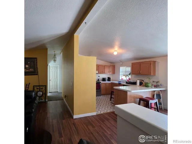a living room with hard wood flooring and a couch
