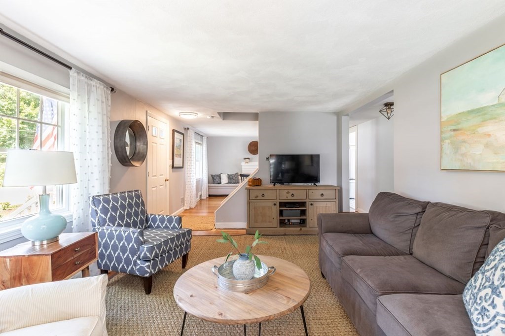 2 Ross Road Topsfield, MA 01983 - Photo 5 of 36 a living room with furniture a flat screen tv and a large window