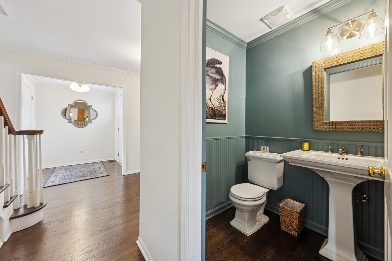 216 Bonnie Brae Hinsdale, IL 60521 - Photo 12 of 32 a bathroom with a toilet sink and mirror