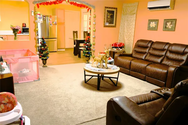 a building outdoor space with patio furniture