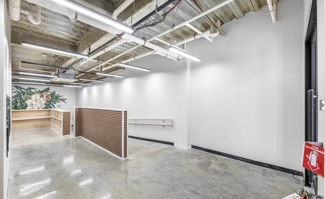 a view of a room with racks