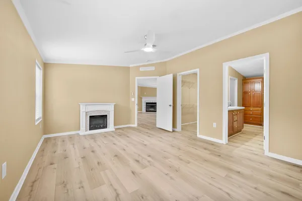 an empty room with windows