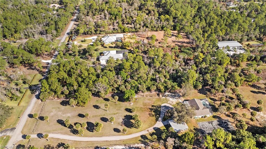 Drone / aerial view of a heavily wooded area