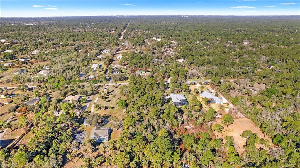 Bird's eye view of a heavily wooded area
