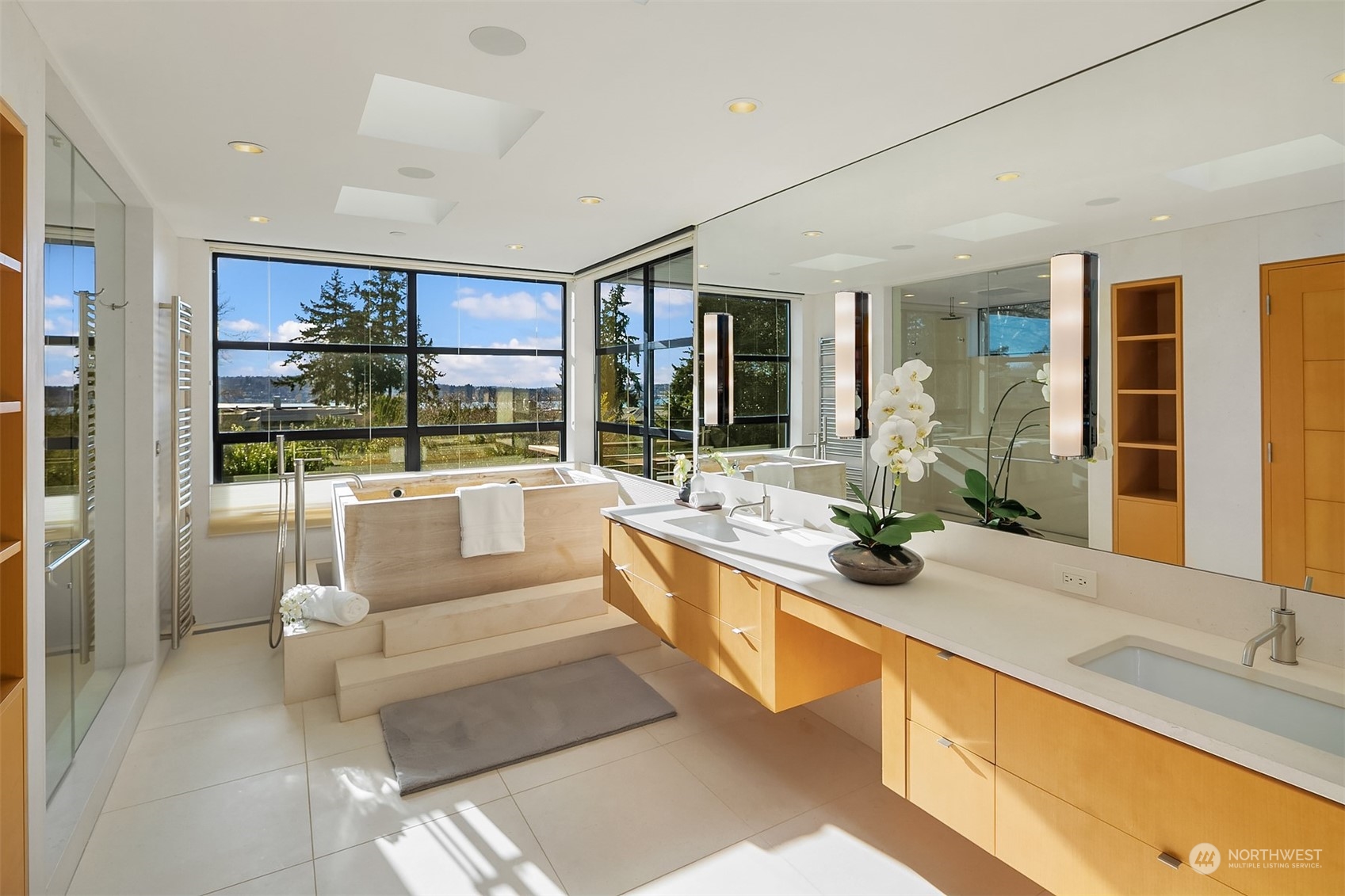 1829 Evergreen Point Road Medina, WA 98039 - Photo 21 of 39 a large living room with large windows