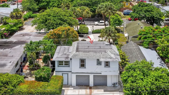 an aerial view of a house