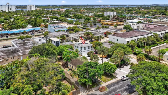 an aerial view of multiple house