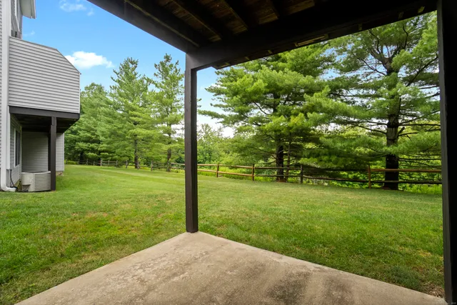 a view of a backyard with a garden