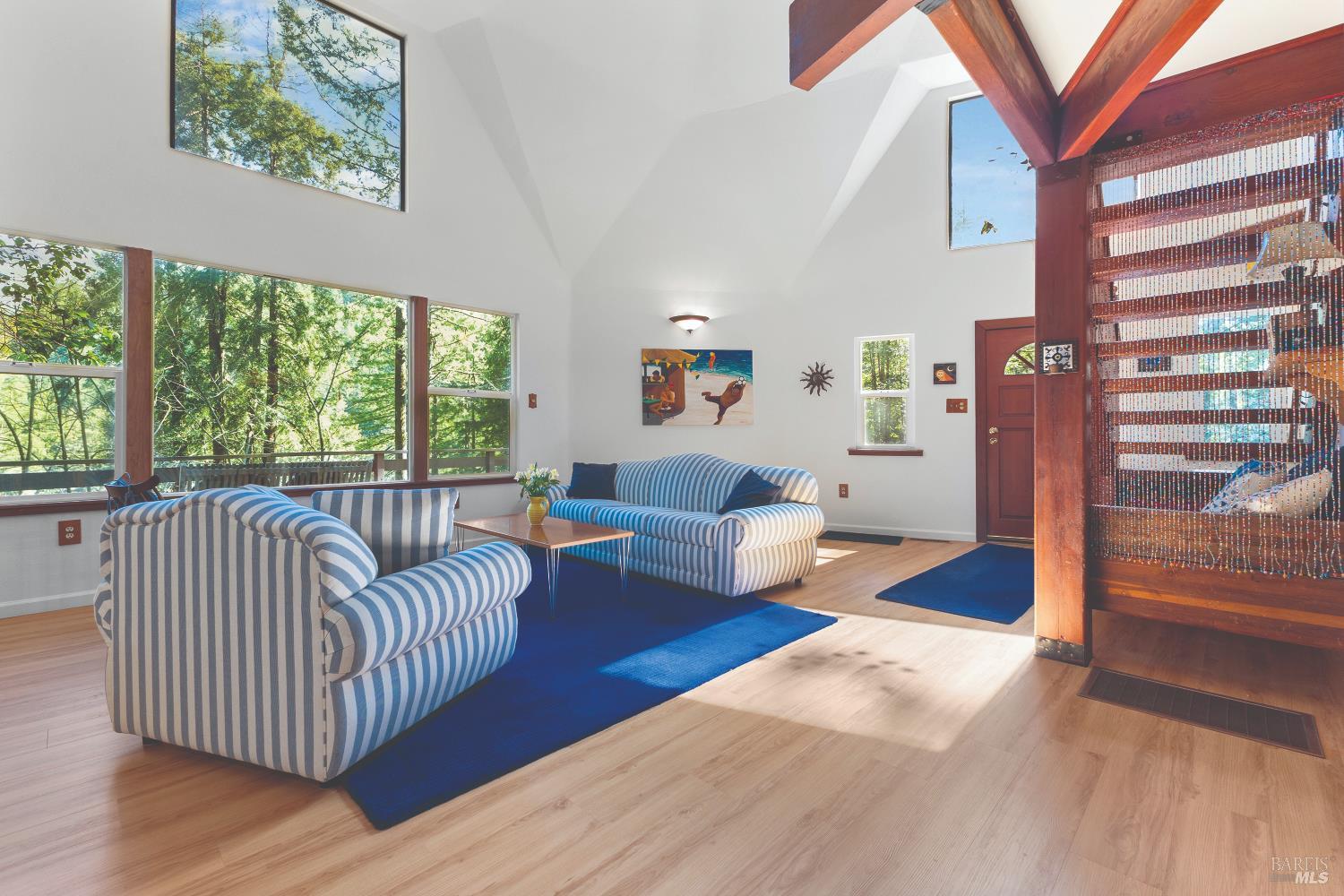 9085 Middle Terrace Monte Rio, CA 95462 - Photo 14 of 77 a living room with furniture and a large window
