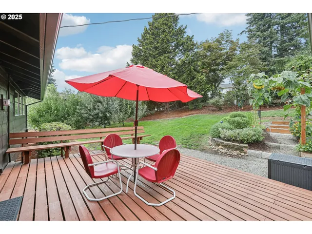 a backyard of a house with lots of green space