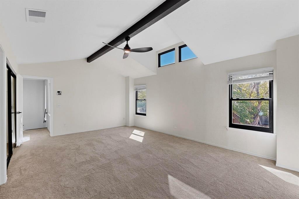 5009 Milam Street Dallas, TX 75206 - Photo 17 of 35 Empty room featuring light colored carpet and ceiling fan