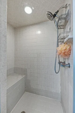 a bathroom with a shower