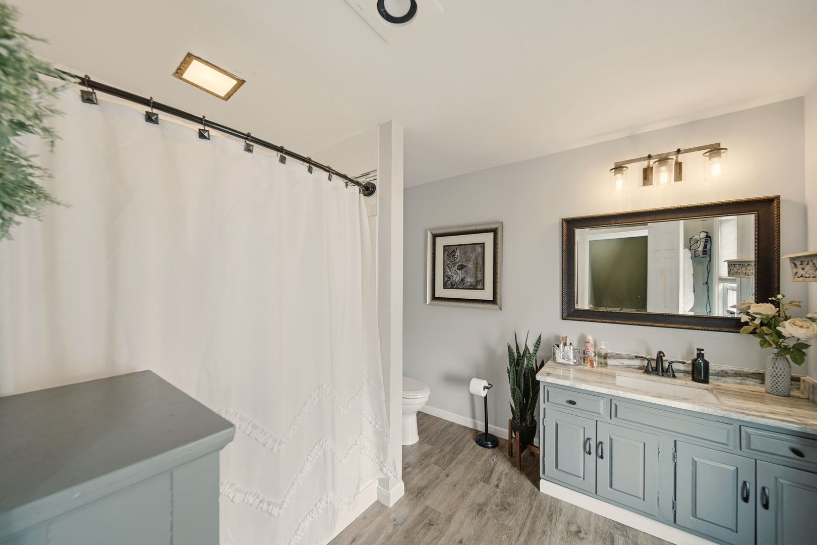 316 East 3rd Street Dixon, IL 61021 - Photo 21 of 45 a bathroom with a sink a mirror and a toilet