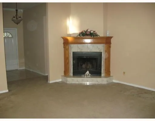 a living room with a fireplace