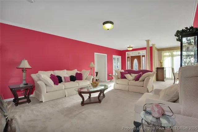 a living room with furniture