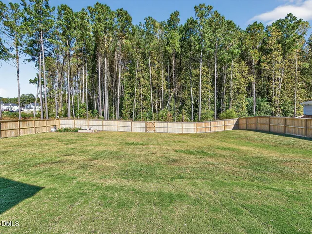 a view of outdoor space with trees all around