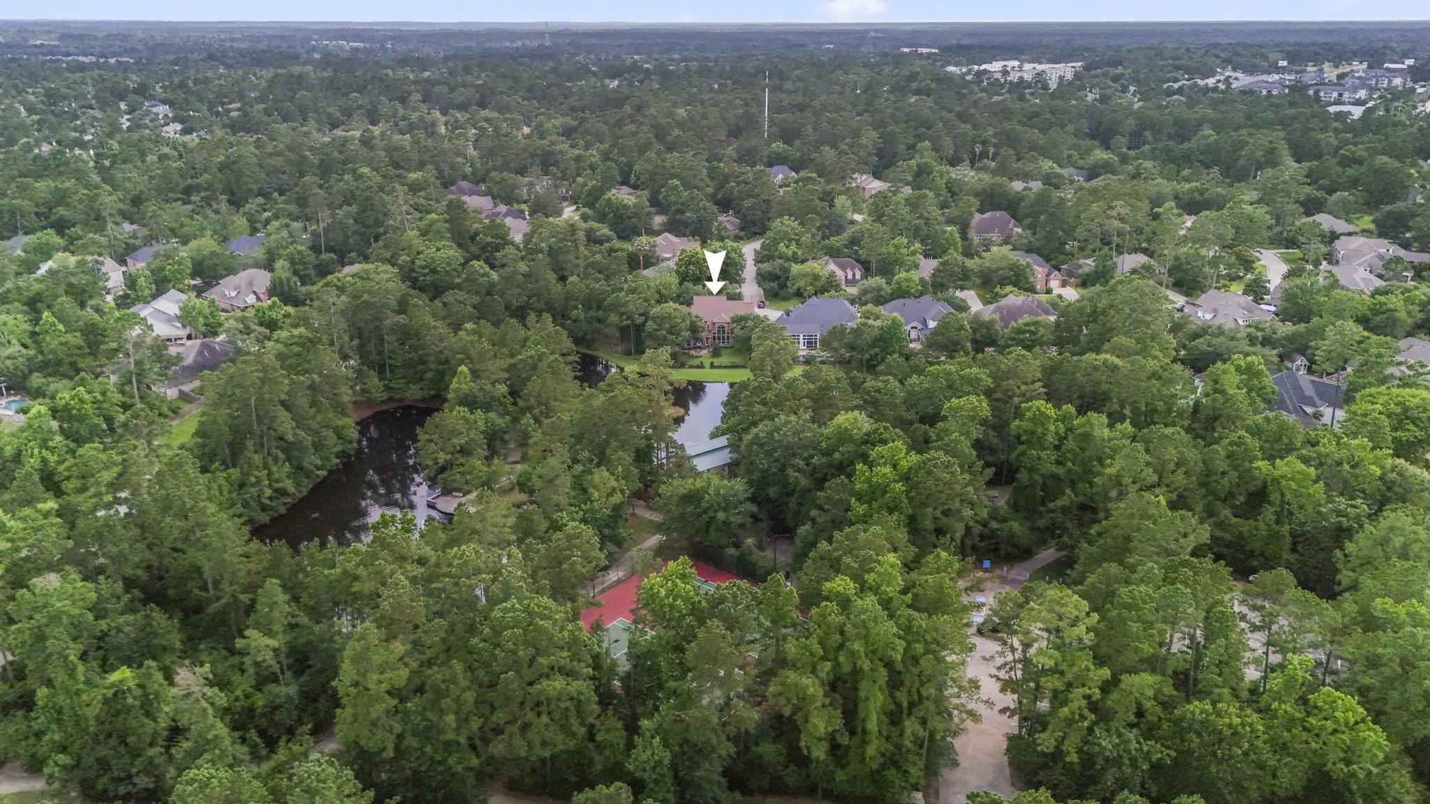 67 North Pentenwell Circle Spring, TX 77382 - Photo 46 of 50 an aerial view of residential house with outdoor space and trees all around