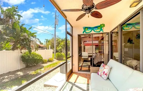 a view of a livingroom with wooden floor