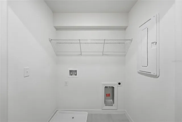 a view of an empty walk in closet