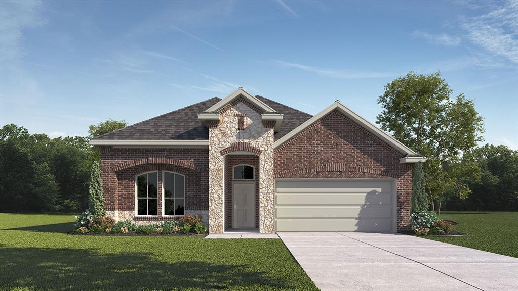 4163 Waldron Trail Forney, TX 75126 - Photo 1 of 30 Brick and stone facade featuring a prominent stone archway entry