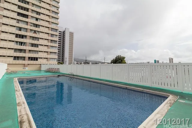 a terrace with a city view