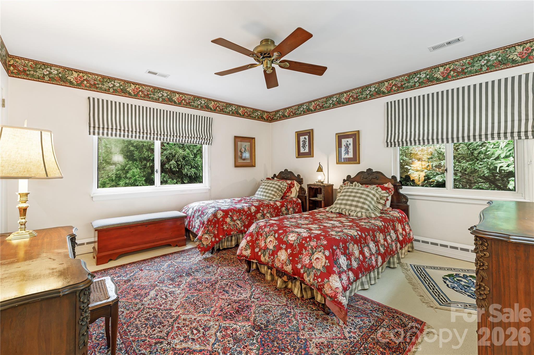 4 Dogwood Road Asheville, NC 28804 - Photo 32 of 48 a bedroom with two beds and a large window