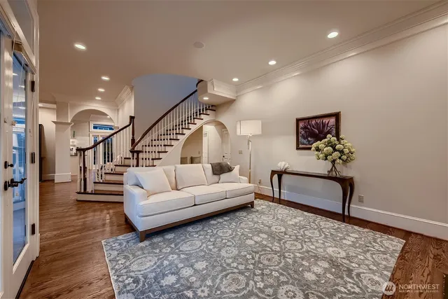 a living room with furniture