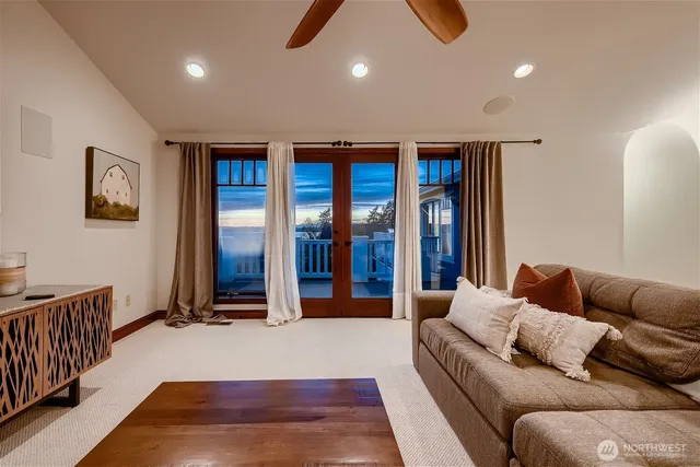 a living room with furniture