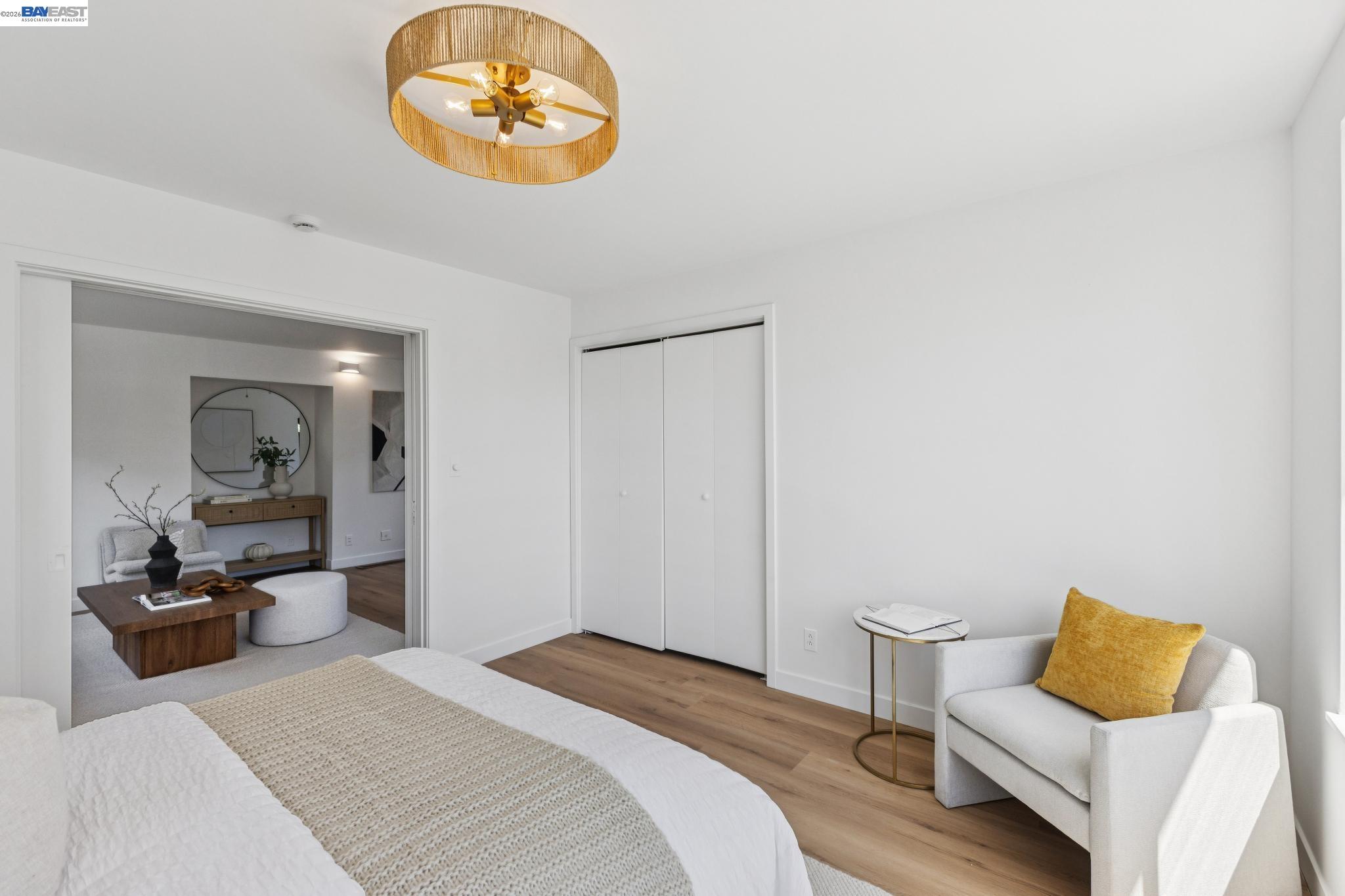 1219 Pearl Street Alameda, CA 94501 - Photo 15 of 40 a bedroom with a bed and a mirror