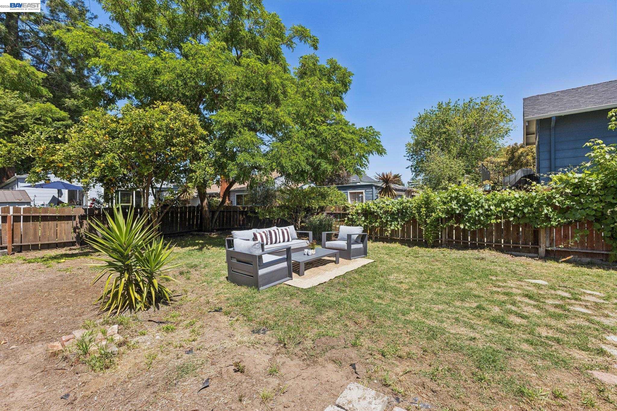1219 Pearl Street Alameda, CA 94501 - Photo 35 of 40 a view of a backyard with plants and palm tree