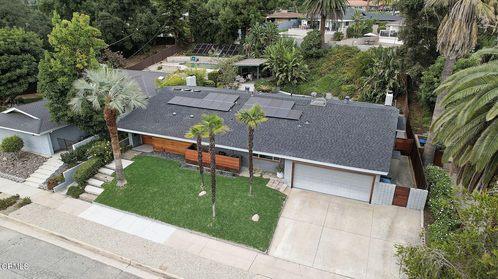 3785 Ranch Top Road Pasadena, CA 91107 - Photo 36 of 39 an aerial view of a house with a garden and plants
