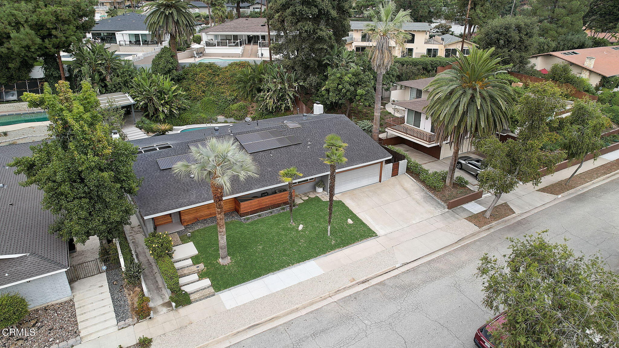 3785 Ranch Top Road Pasadena, CA 91107 - Photo 37 of 39 an aerial view of residential house with outdoor space