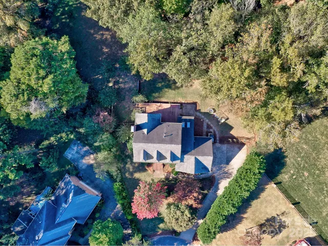 an aerial view of a house
