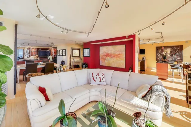 a view of city with tall buildings